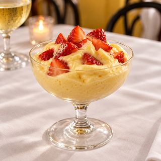 Coppa di mousse di zabaione con le fragole